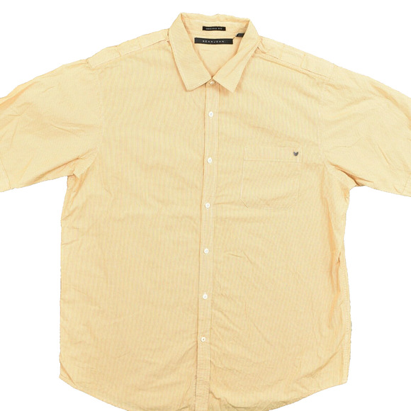 Sean John Men's 3XL Button Shirt Short Sleeve Check Orange Original Fit Check Co - Picture 1 of 8